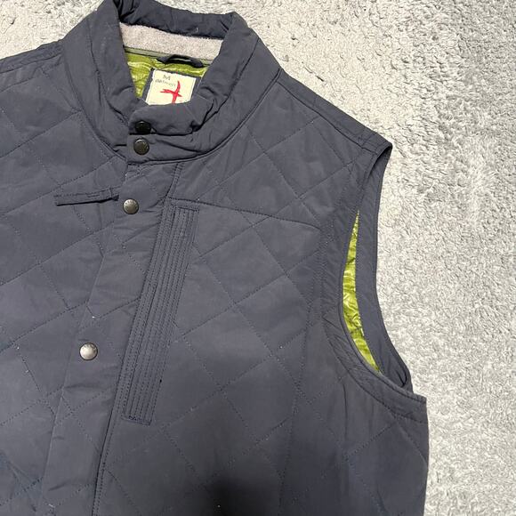 Relwen Quilted Tanker Vest Mens Medium Blue Insulated Zip Snap Puffer Lined - Picture 4 of 8